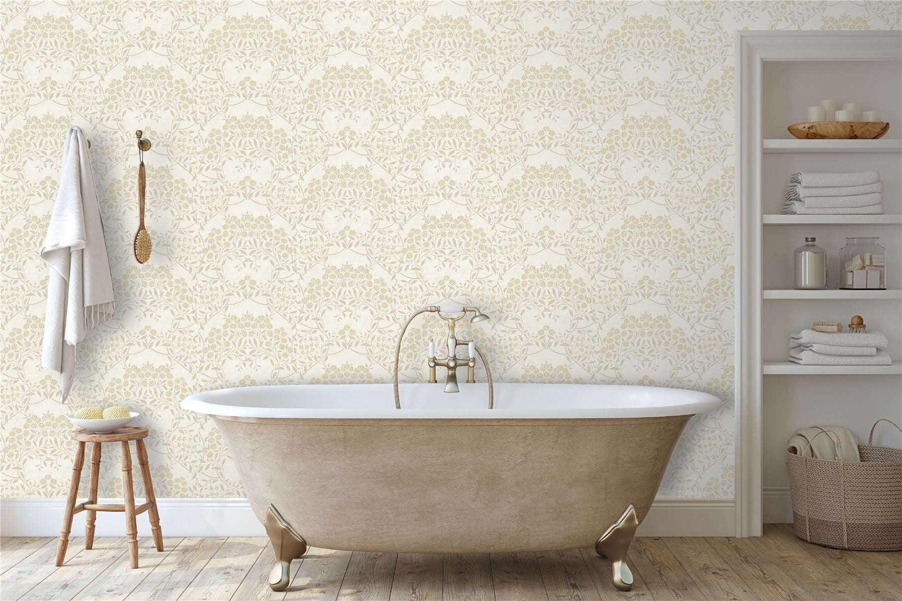 Floral Trail Neutral Wallpaper