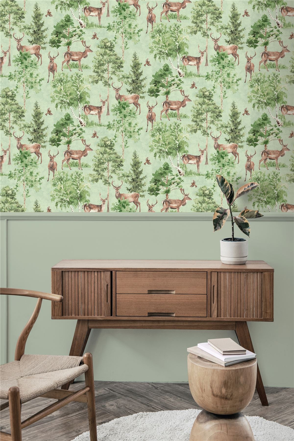 Deer Forest Natural Wallpaper