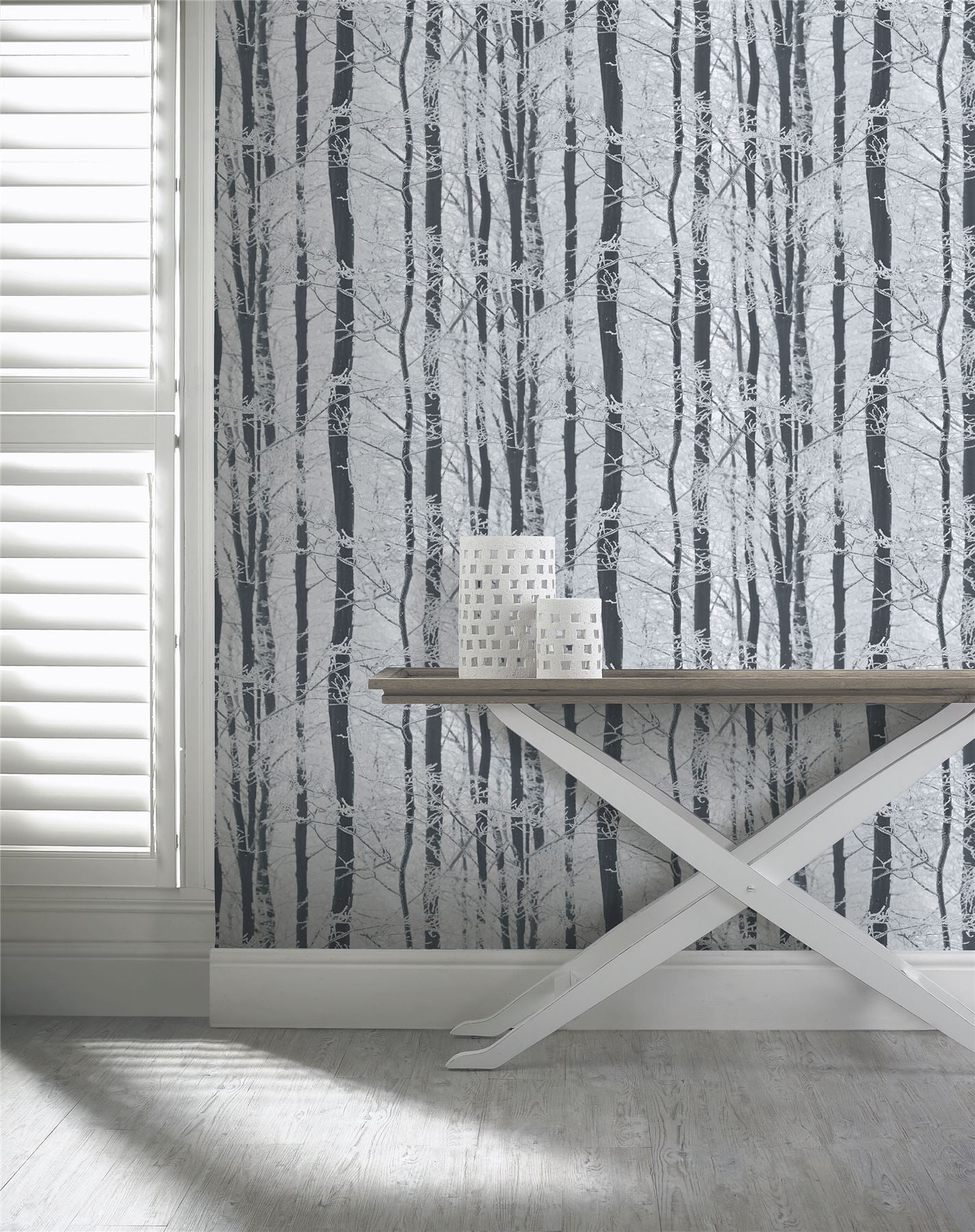 Frosted Wood Silver Wallpaper sw12