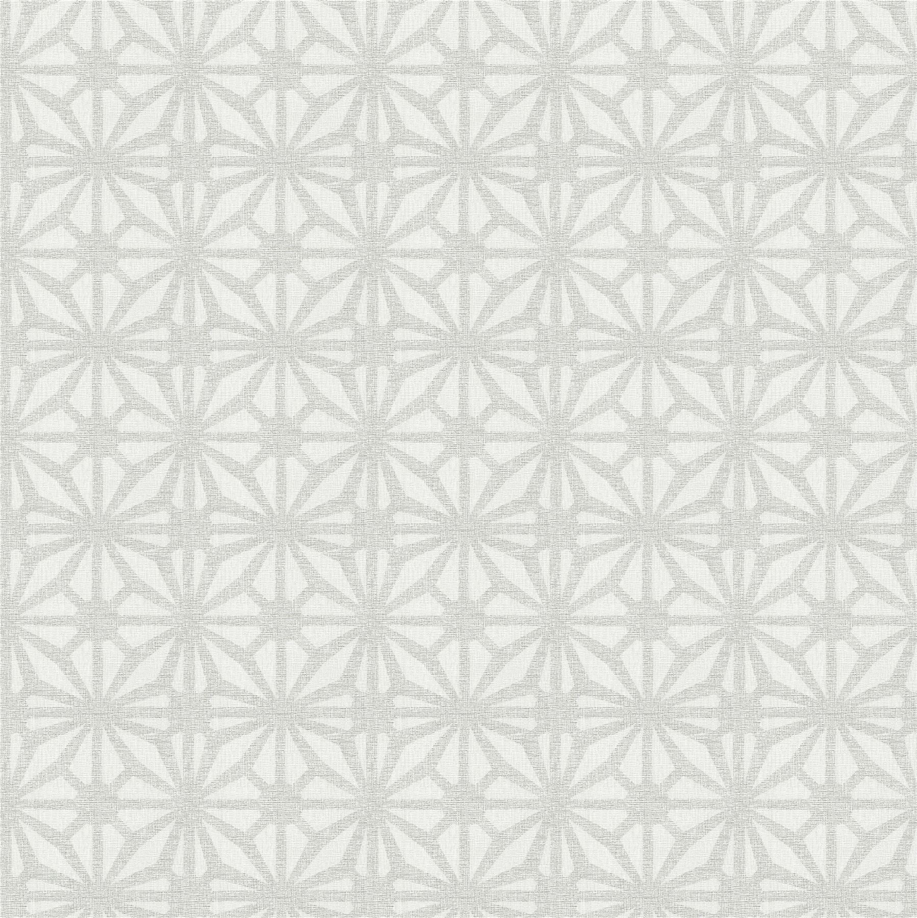 Moorish Mosaic Light Grey and Silver Wallpaper
