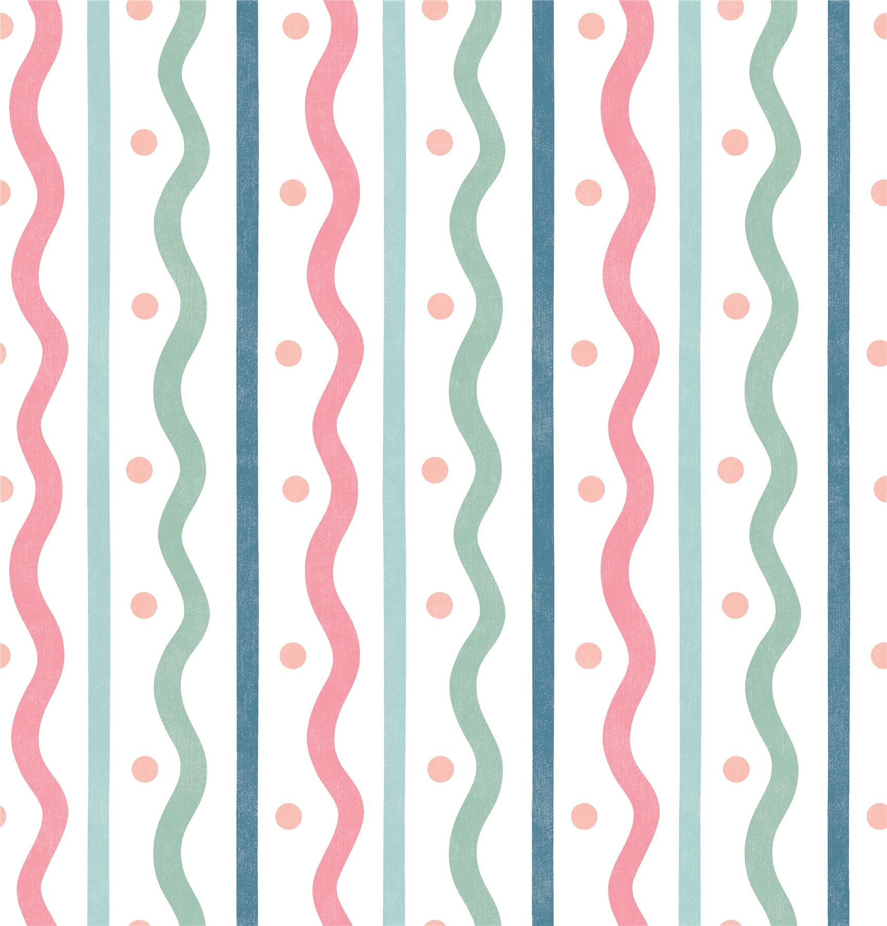Squiggle Stripe Pink Multi Wallpaper