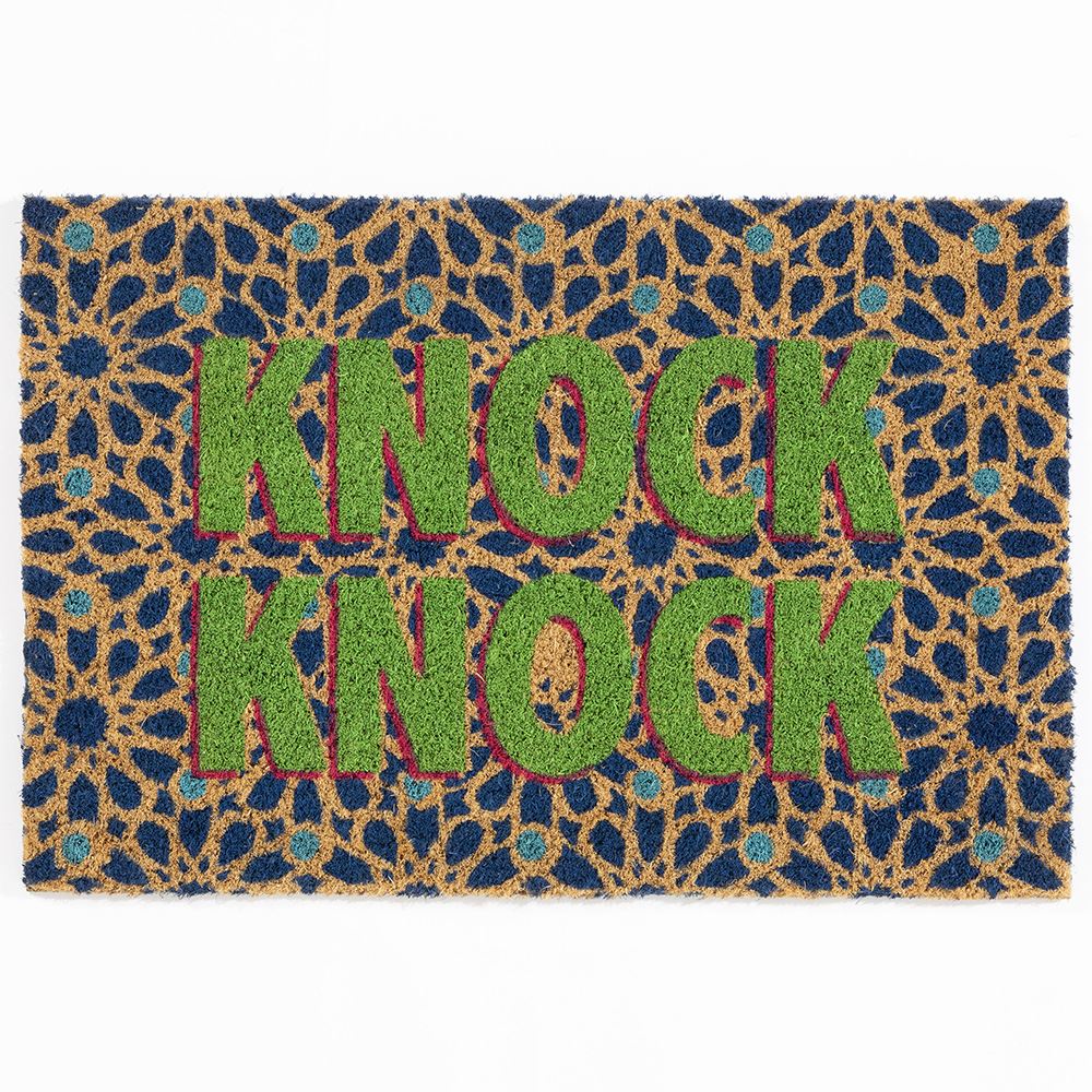 Astley Knock Knock Printed Natural/Multi Doormat 40x60cm