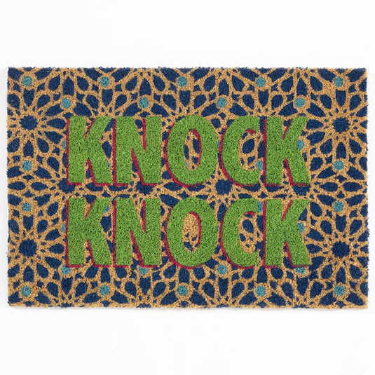 Astley Knock Knock Printed Natural/Multi Doormat 40x60cm