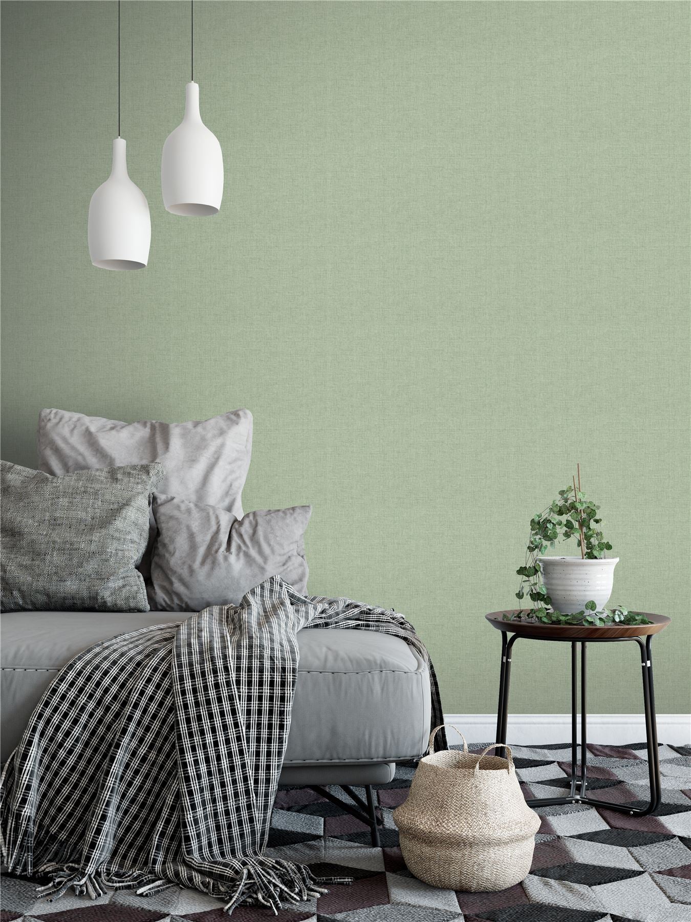 Fabric Texture Sage Wallpaper