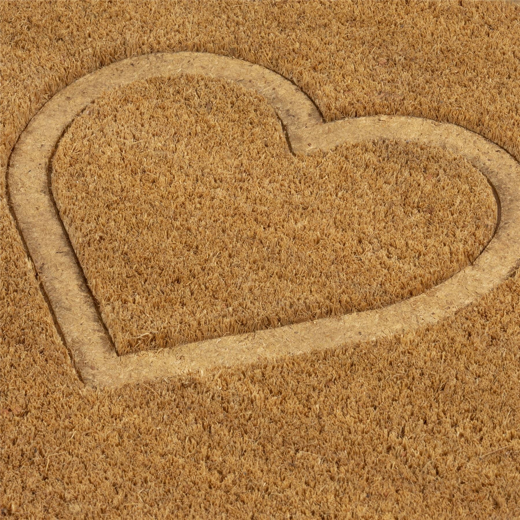 Astley Pressed Heart Embossed Natural Doormat 40x60cm