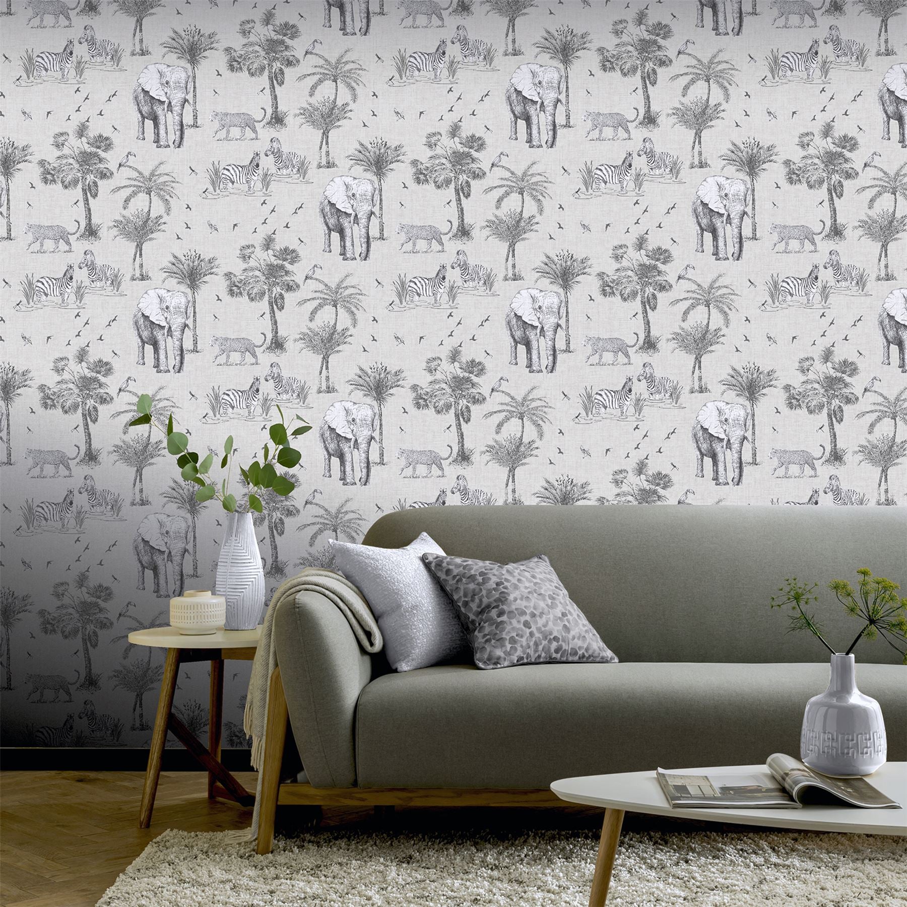 Safari Lagoon Grey Wallpaper sw12