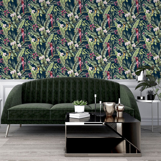 Pretty Polly Navy Multi Wallpaper sw12