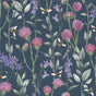 Bumblebee Meadow Navy Wallpaper