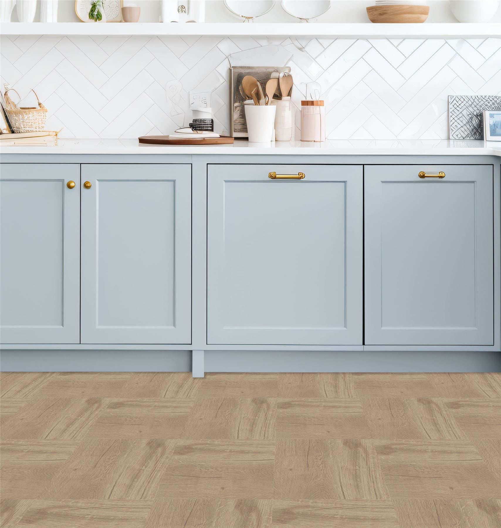 Floor Tile Wood 30.5x30.5cm Natural (10 Tiles Per Pack) - sw6