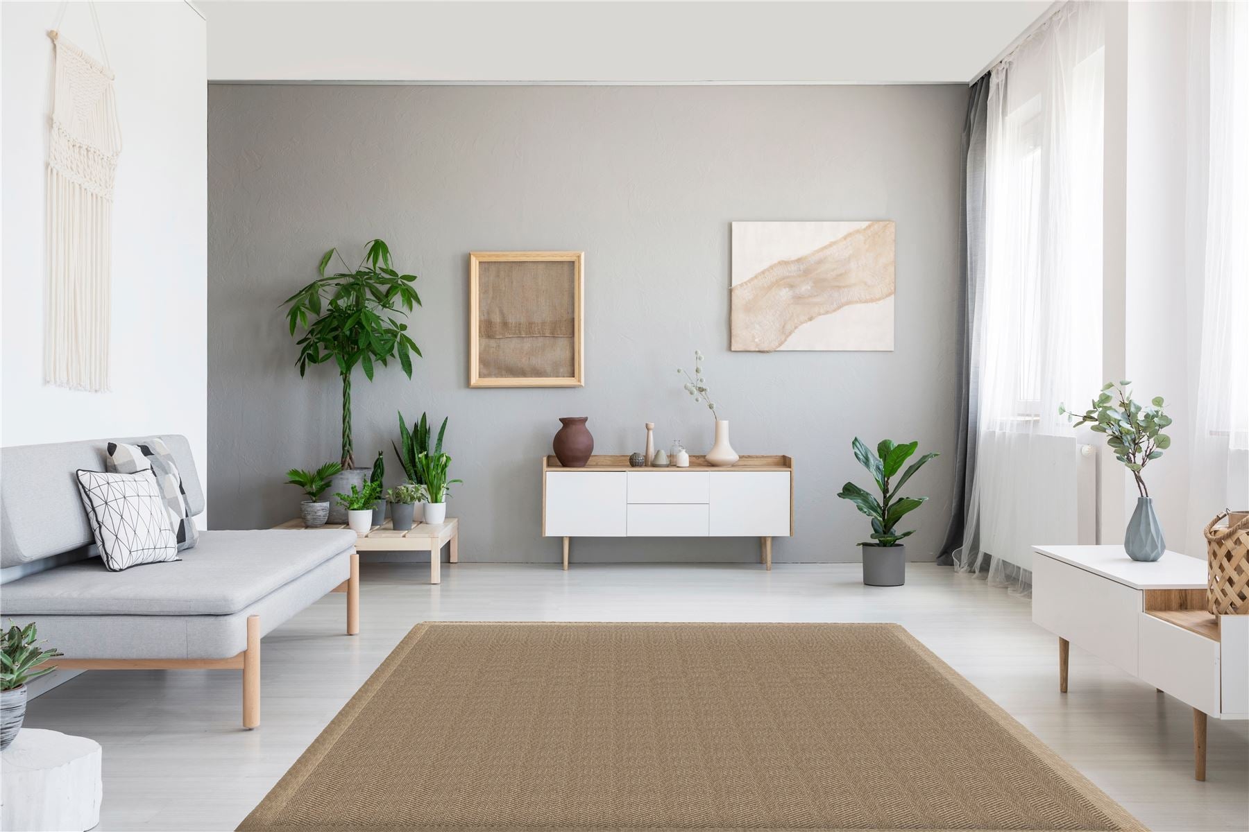 Jute Effect Herringbone Rug