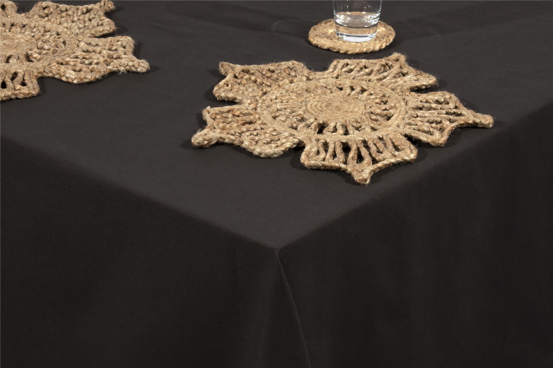 Avon 100% Cotton 240x140cm Black Tablecloth