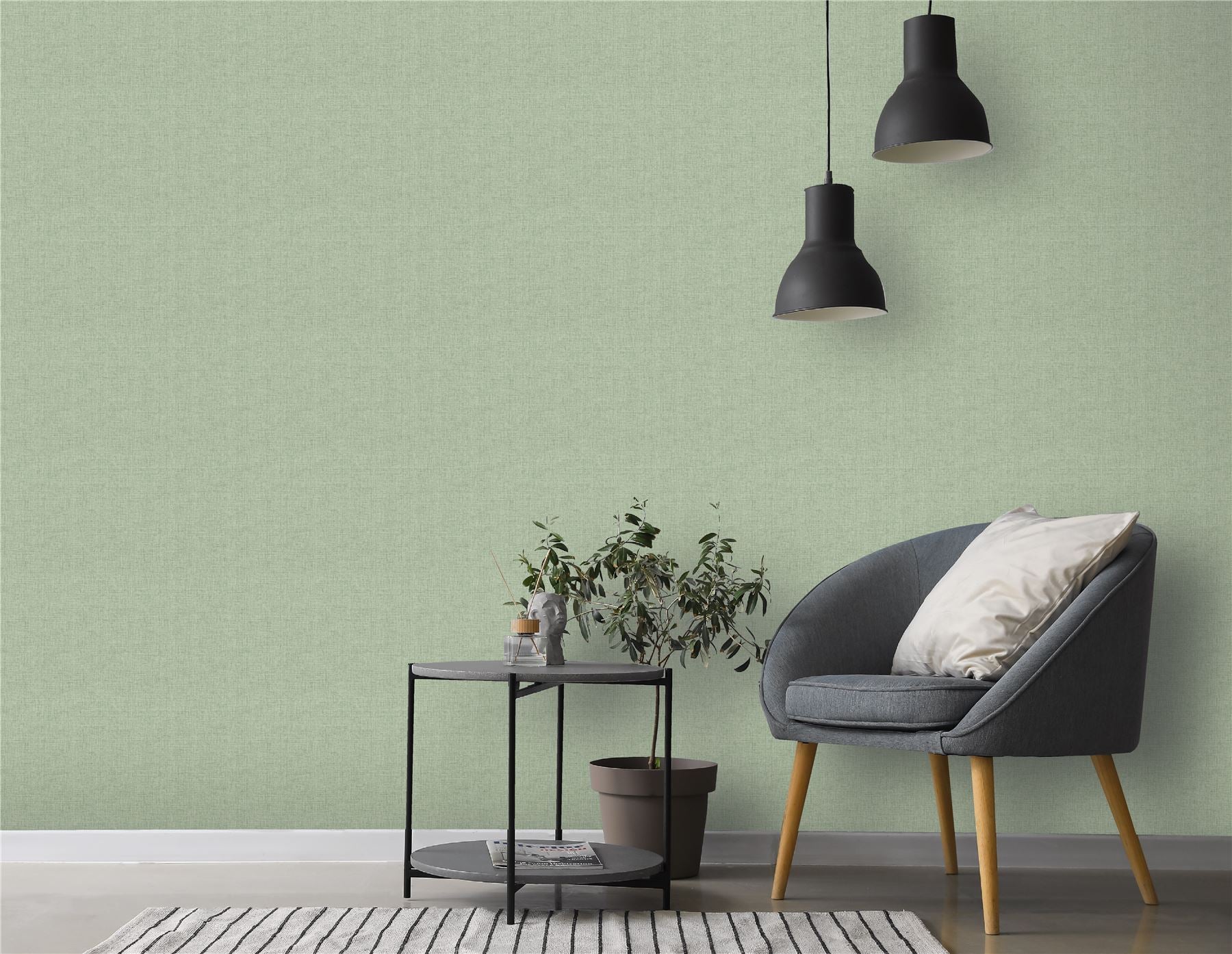 Fabric Texture Sage Wallpaper