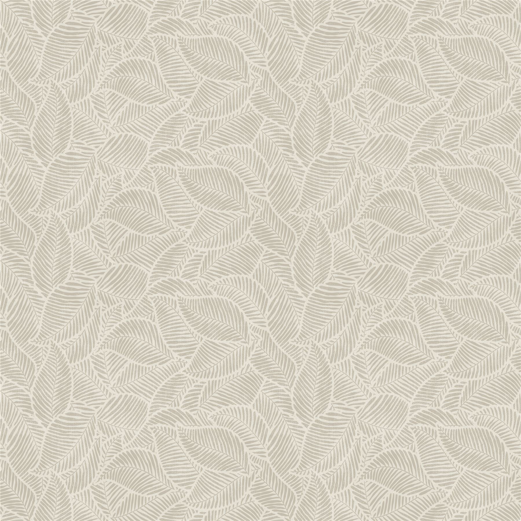 Leaf Print Neutral Wallpaper