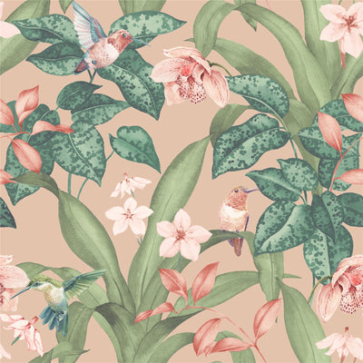 Pretty Botanical Soft Pink Wallpaper