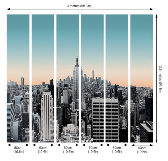 New York Sunset Mural 3 x 2.8m sw12