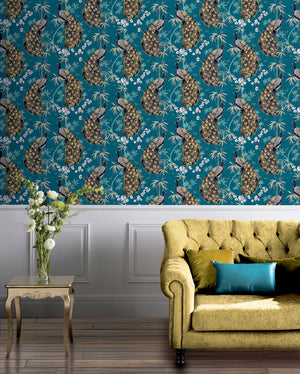 Opulent Peacock Teal & Gold