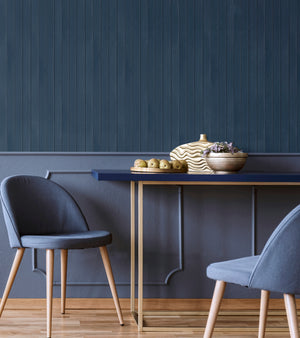 Flat Wooden Plank Blue Wallpaper