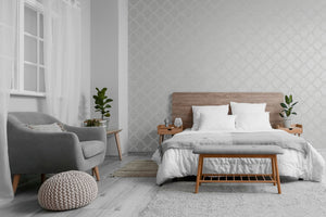 Ornate Trellis Grey Wallpaper